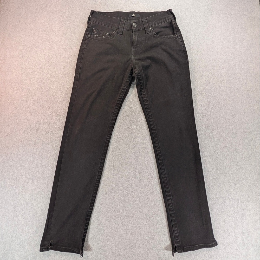 True Religion Geno Relaxed Slim Black Jeans Mens 28 (30x31) Stretch Denim *READ*
